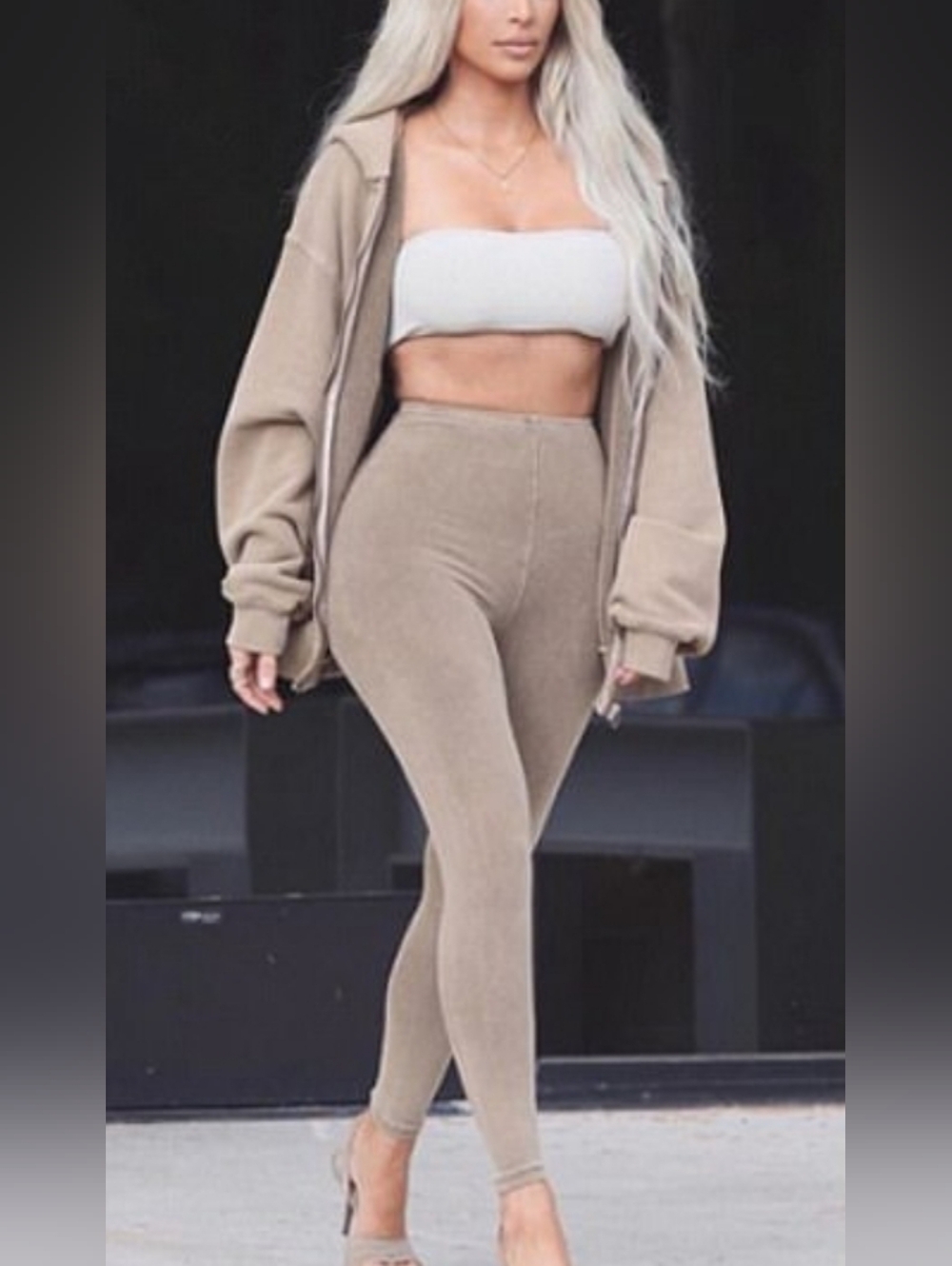 Yeezy Season 6 Core Brown Taupe Leggings